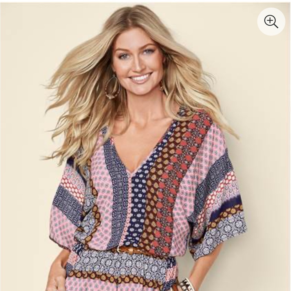 Venus mixed print romper